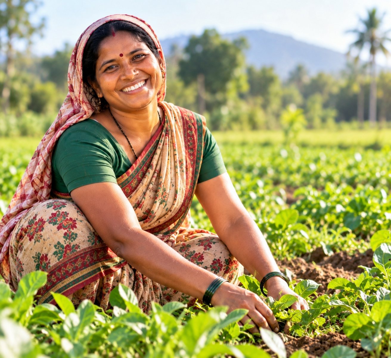 Freshly harvested produce being sorted at an Indian farm